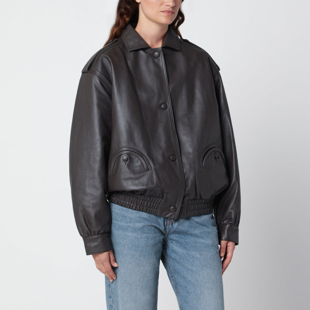 Blazé Milano Cazadora Bomber Charlie En Piel Ébano