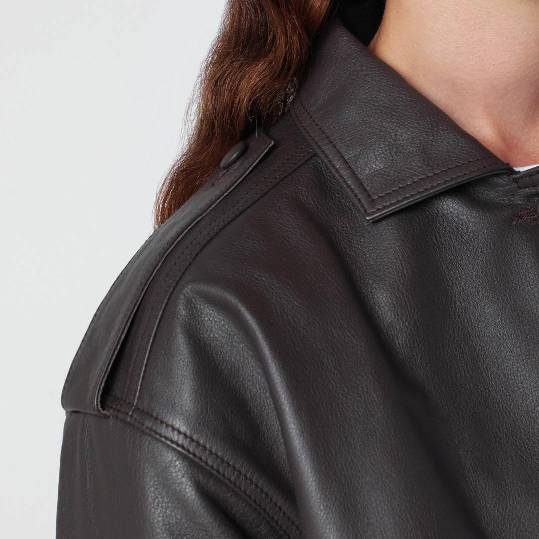 Blazé Milano Cazadora Bomber Charlie En Piel Ébano