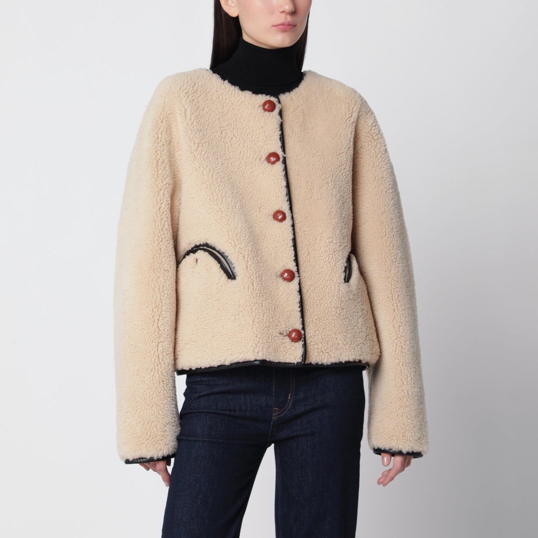 Blazé Milano Camel Gliss Reversible Shearling Bolero Jacket