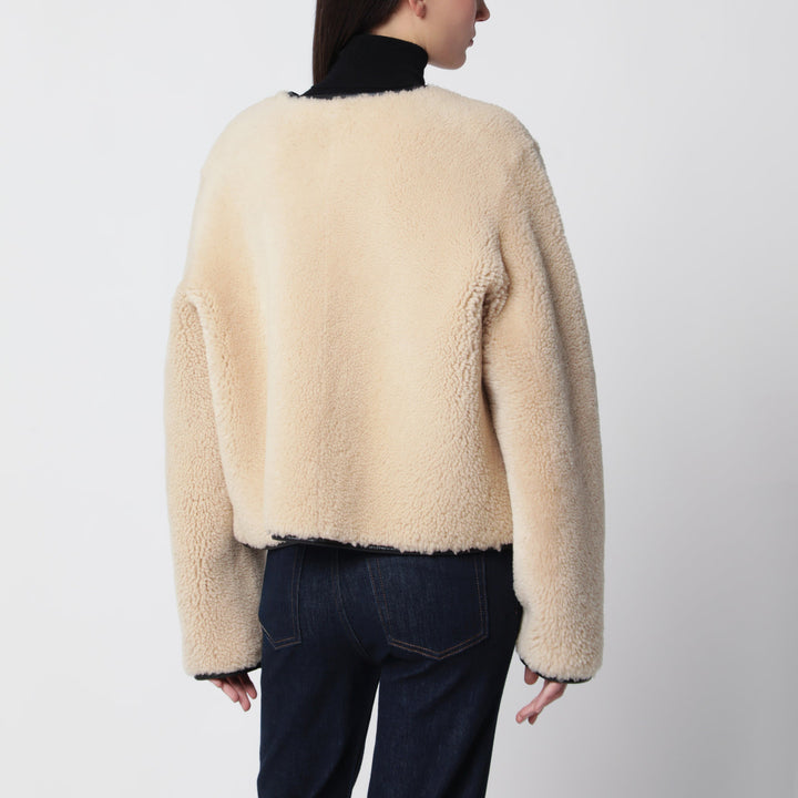 Blazé Milano Camel Gliss Reversible Shearling Bolero Jacket