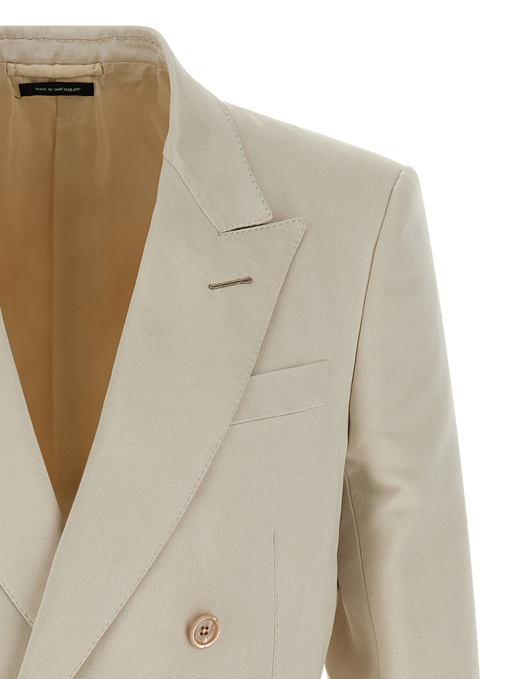 Tom Ford Double-Breasted Blazer - Beige | 83950b12a5dbc53b0651a70493f8112e0e69402e