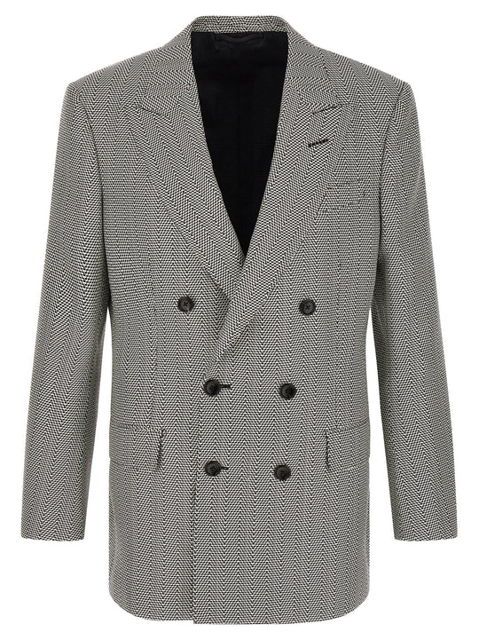 Jacquard Blazer White/Black