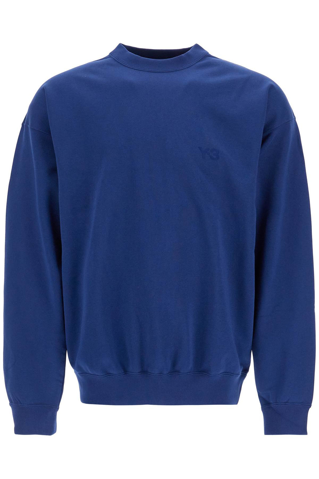 Blue Cotton Crewneck Sweatshirt For Men