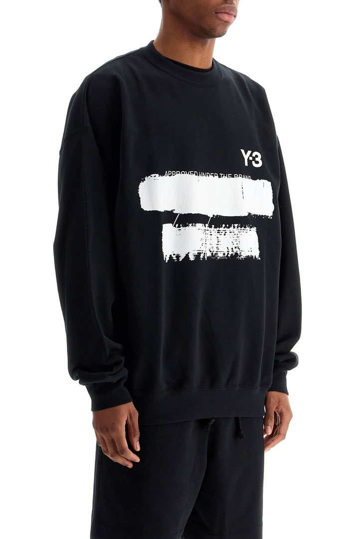 Black Cotton Sweatshirt With Text Graphic