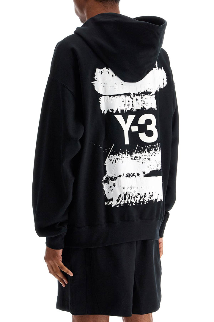 Black Cotton Hoodie With Gfx Print