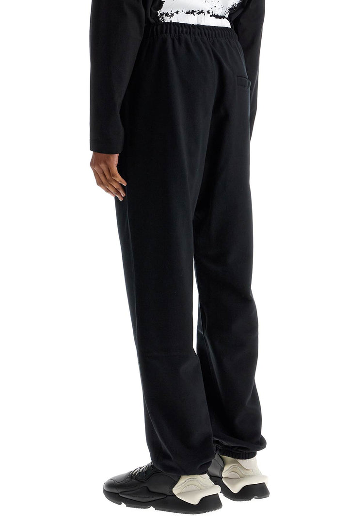 Wide Leg High Waist Black Cotton Pants With Adjustable Drawstring