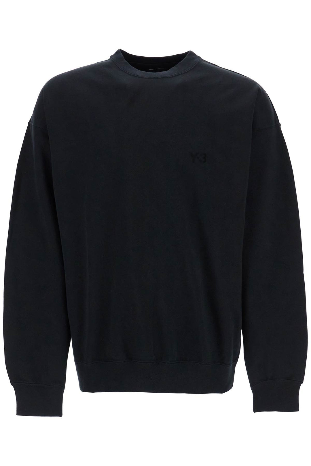 Black Cotton Crewneck Sweatshirt With Tone On Tone Logo