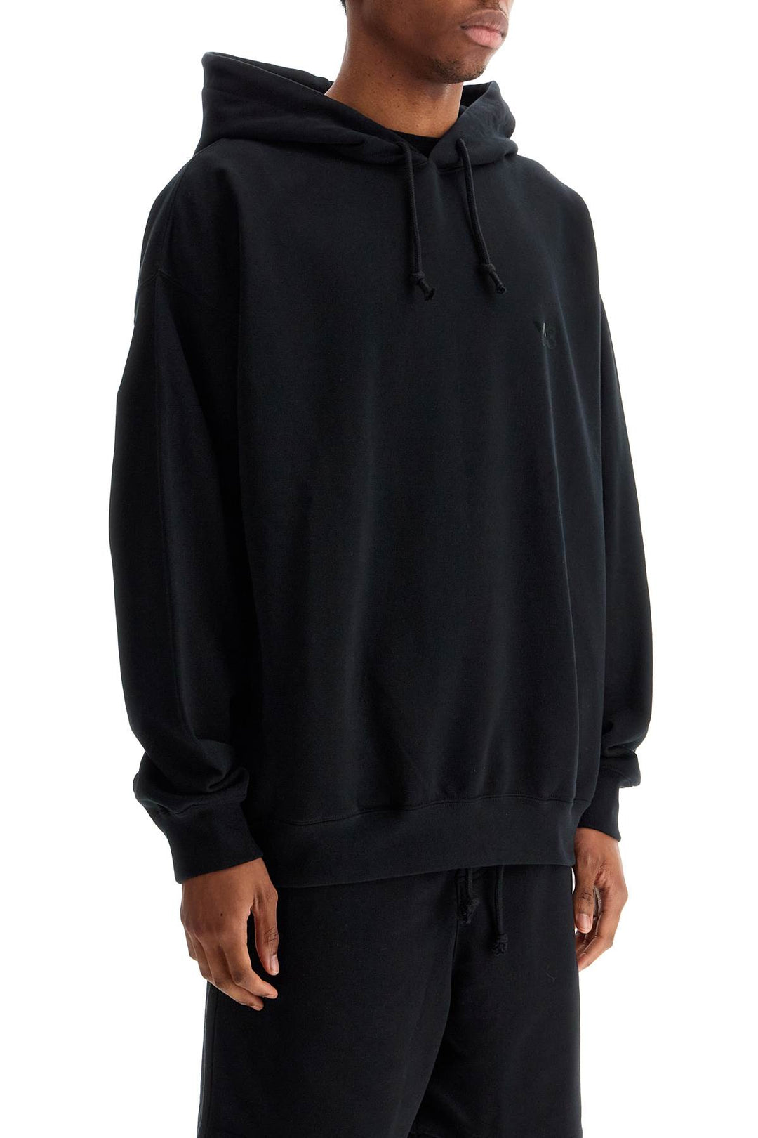 Men's Black Hoodie In Recycled Cotton And Polyester