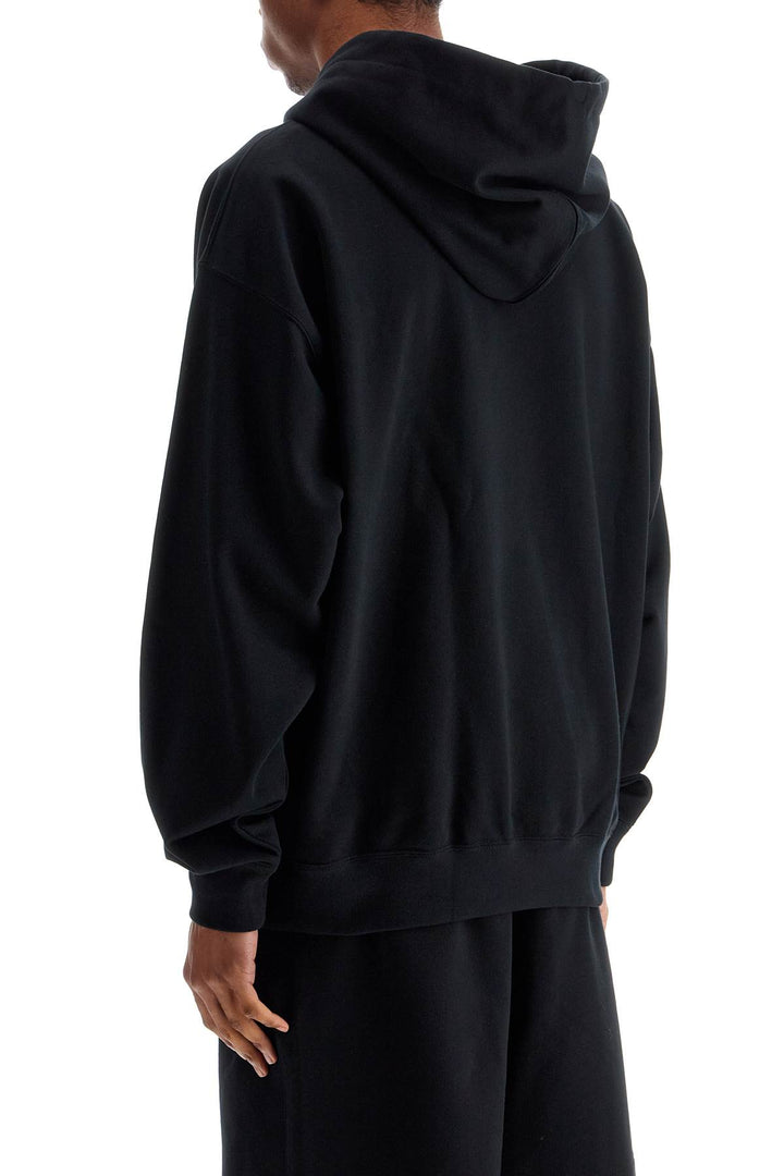 Men's Black Hoodie In Recycled Cotton And Polyester