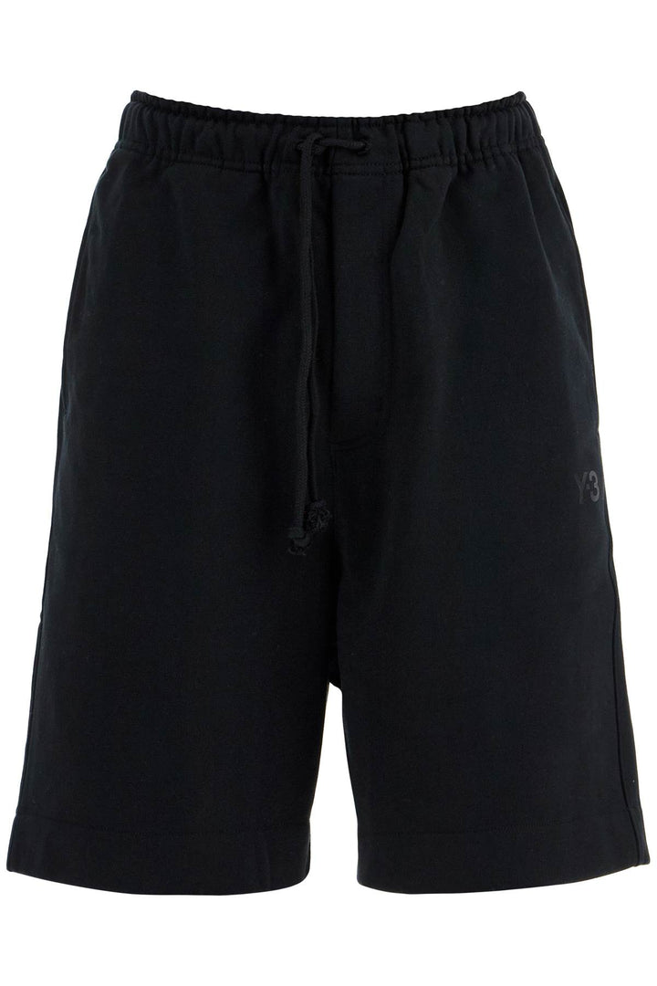 High Waisted Black Cotton Sports Shorts