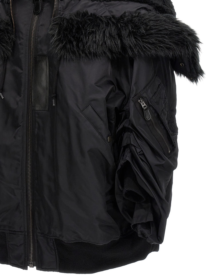 Oversize Bomber Jacket Casual Jackets, Parka Black