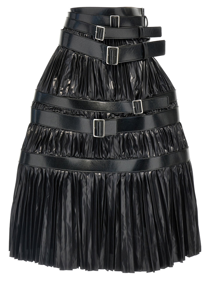 Pleated Skirt With Belts Skirts Black