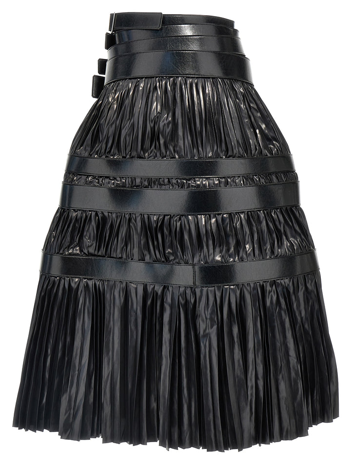 Pleated Skirt With Belts Skirts Black