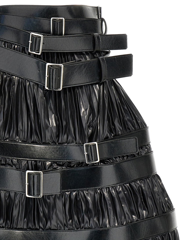 Pleated Skirt With Belts Skirts Black