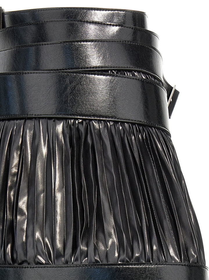 Pleated Skirt With Belts Skirts Black