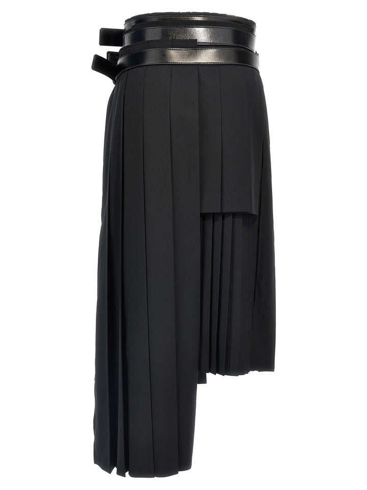 Pleated Skirt With Belts Skirts Black