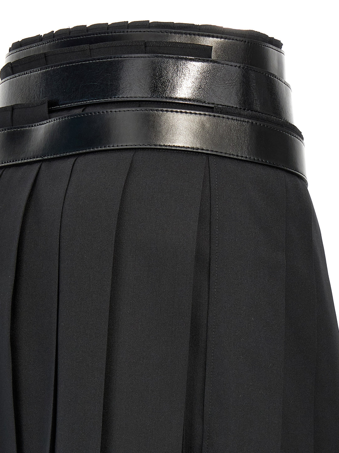 Pleated Skirt With Belts Skirts Black