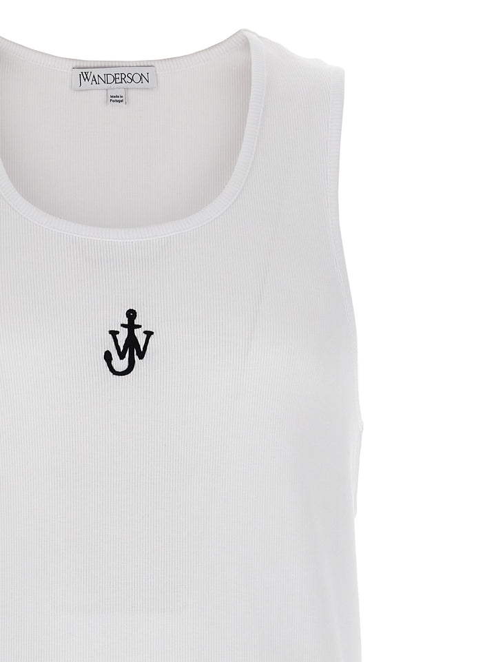 Anchor Embroidery Tops White