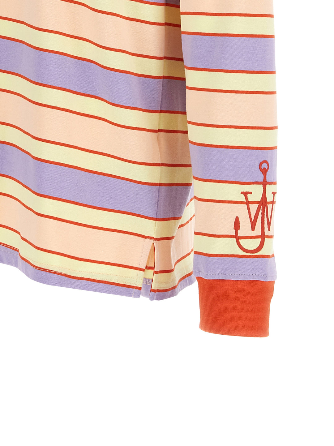 Striped Contrast Trim Polo Pink