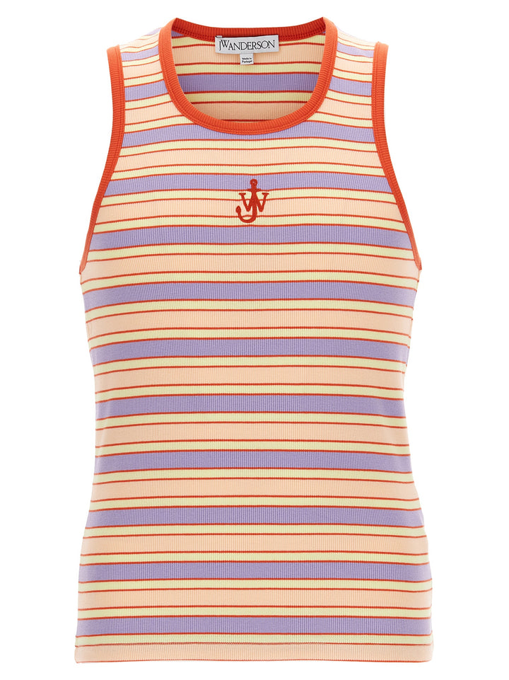 Logo Ribbed Tank Top Tops Multicolor