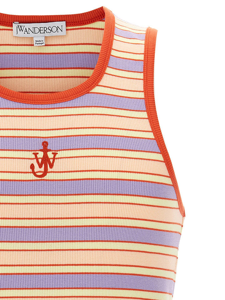 Logo Ribbed Tank Top Tops Multicolor