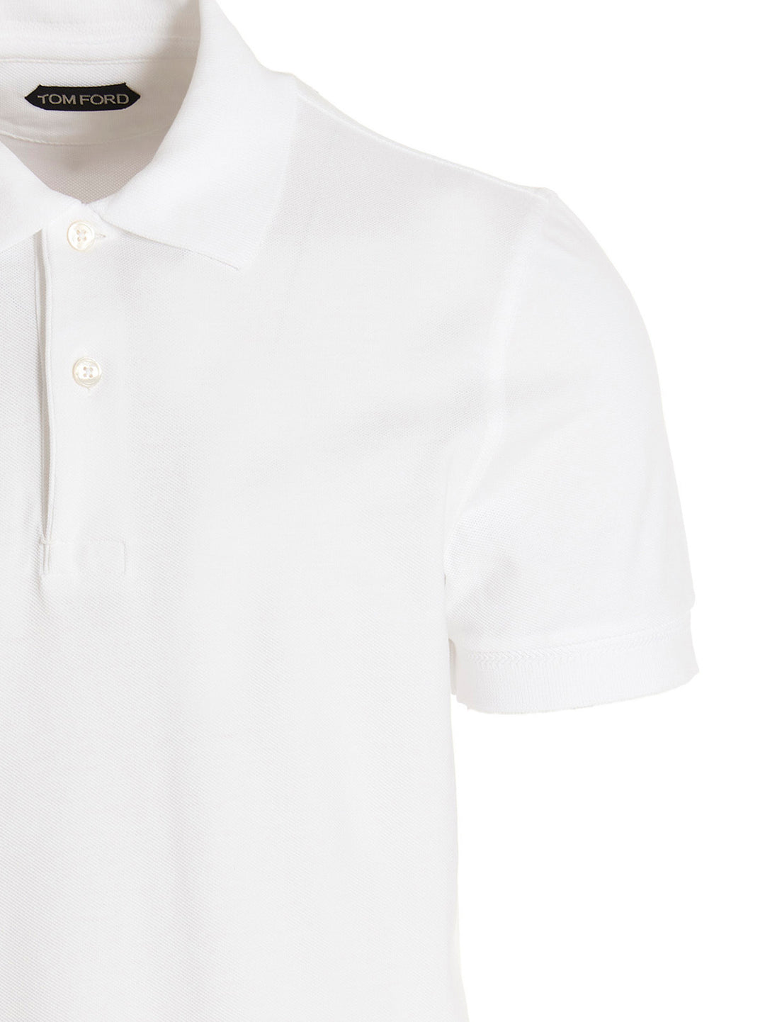Tom Ford Piqué Cotton  Shirt Polo - White | 936991564b3aaa43407d0c099fdd277585978aa6