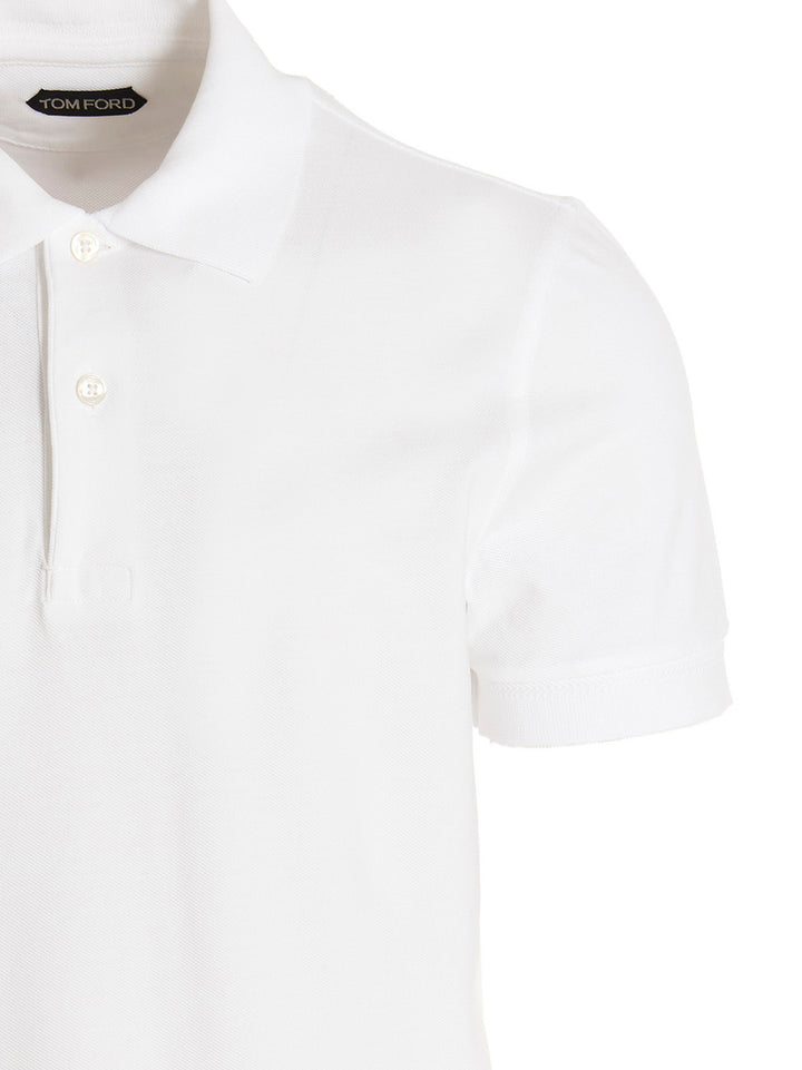 Tom Ford Piqué Cotton  Shirt Polo - White | 936991564b3aaa43407d0c099fdd277585978aa6