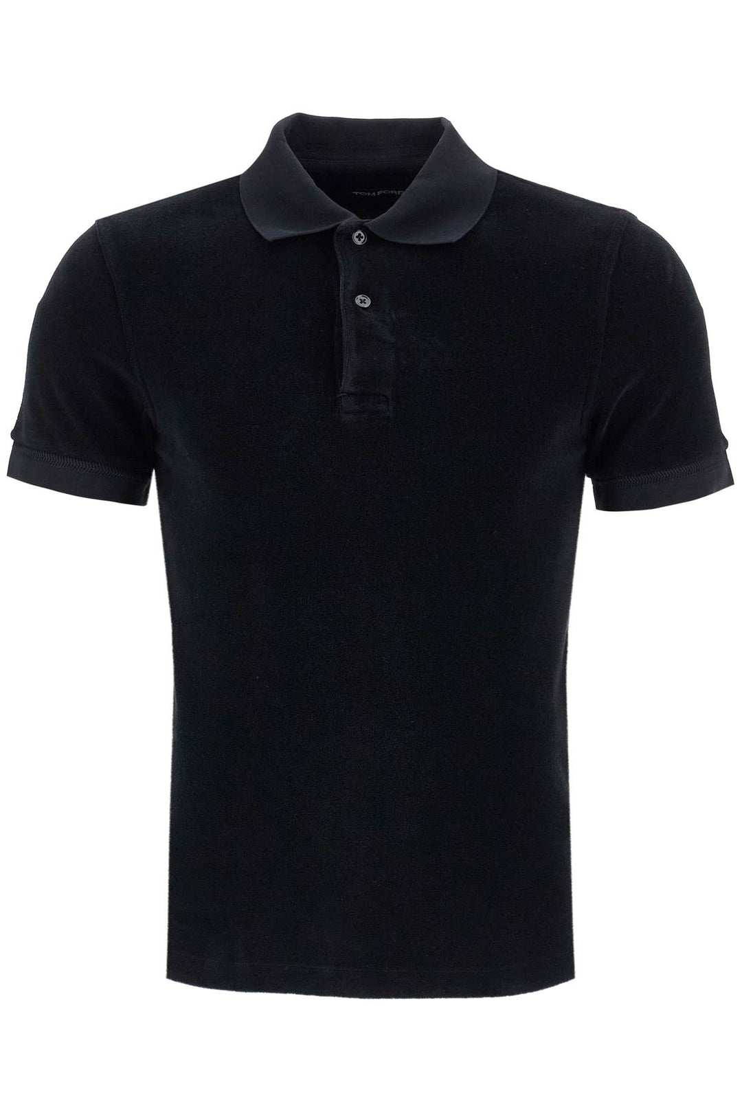 Black Cotton Solid Polo