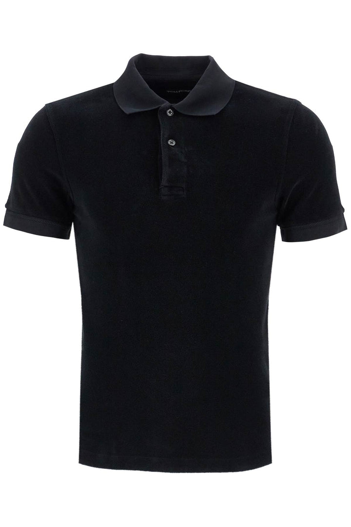 Black Cotton Solid Polo