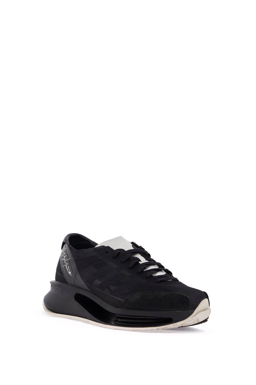 S Gendo Run Black Fabric And Leather Running Sneakers