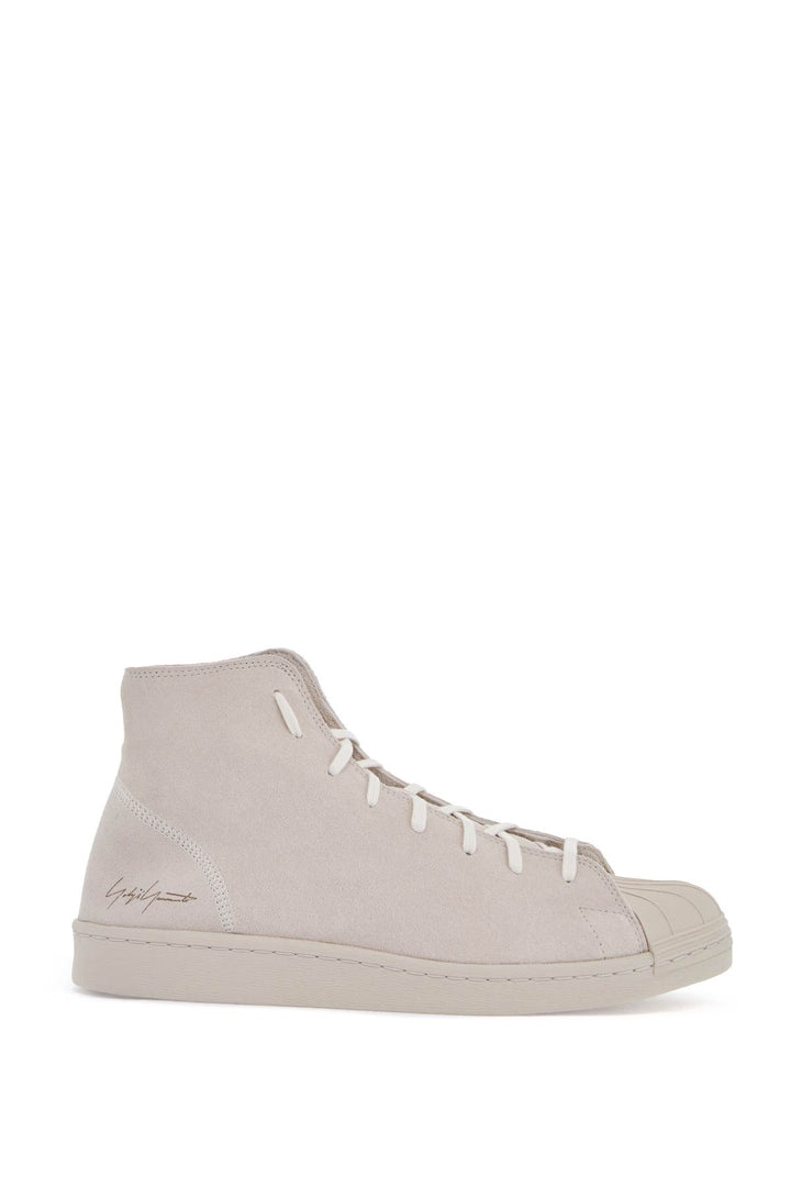 High Top Pro Model Sneakers In Light Gray Suede With Velcro Closure