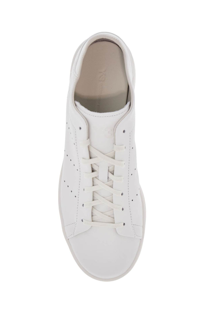 White Leather Sneakers With Minimalist Design