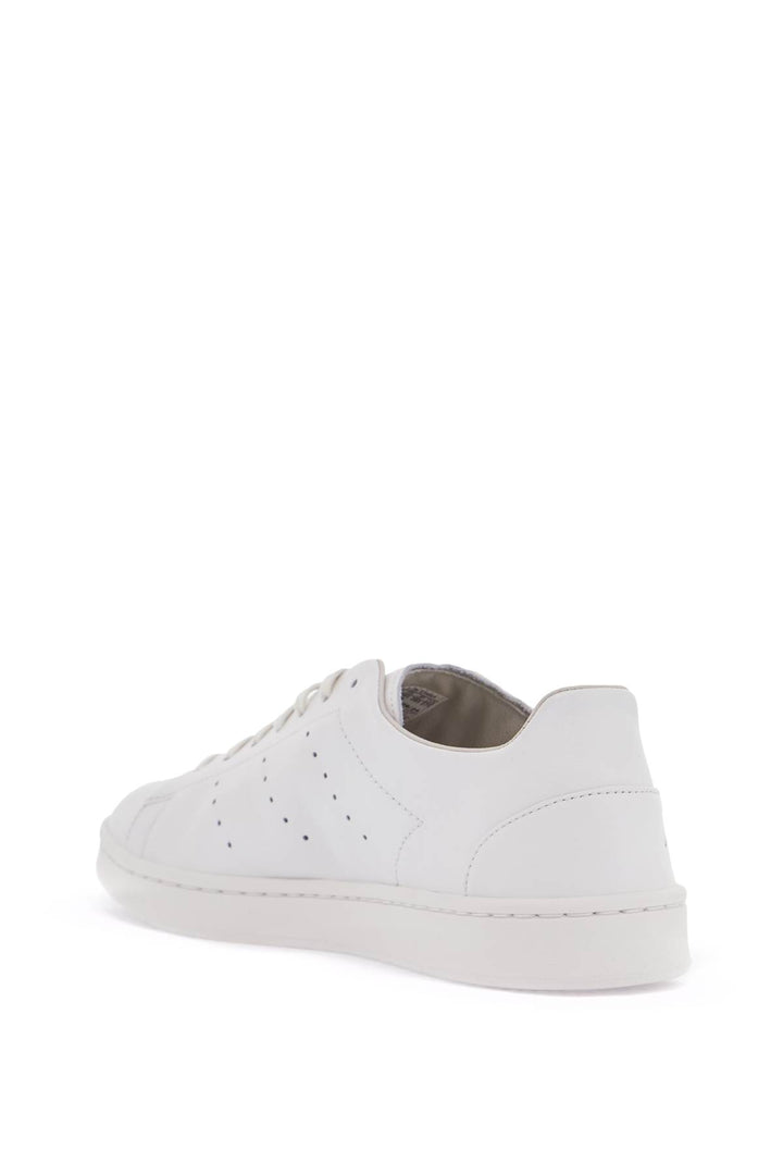 White Leather Sneakers With Minimalist Design