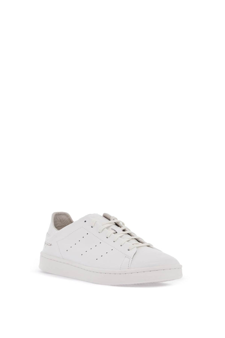 White Leather Sneakers With Minimalist Design