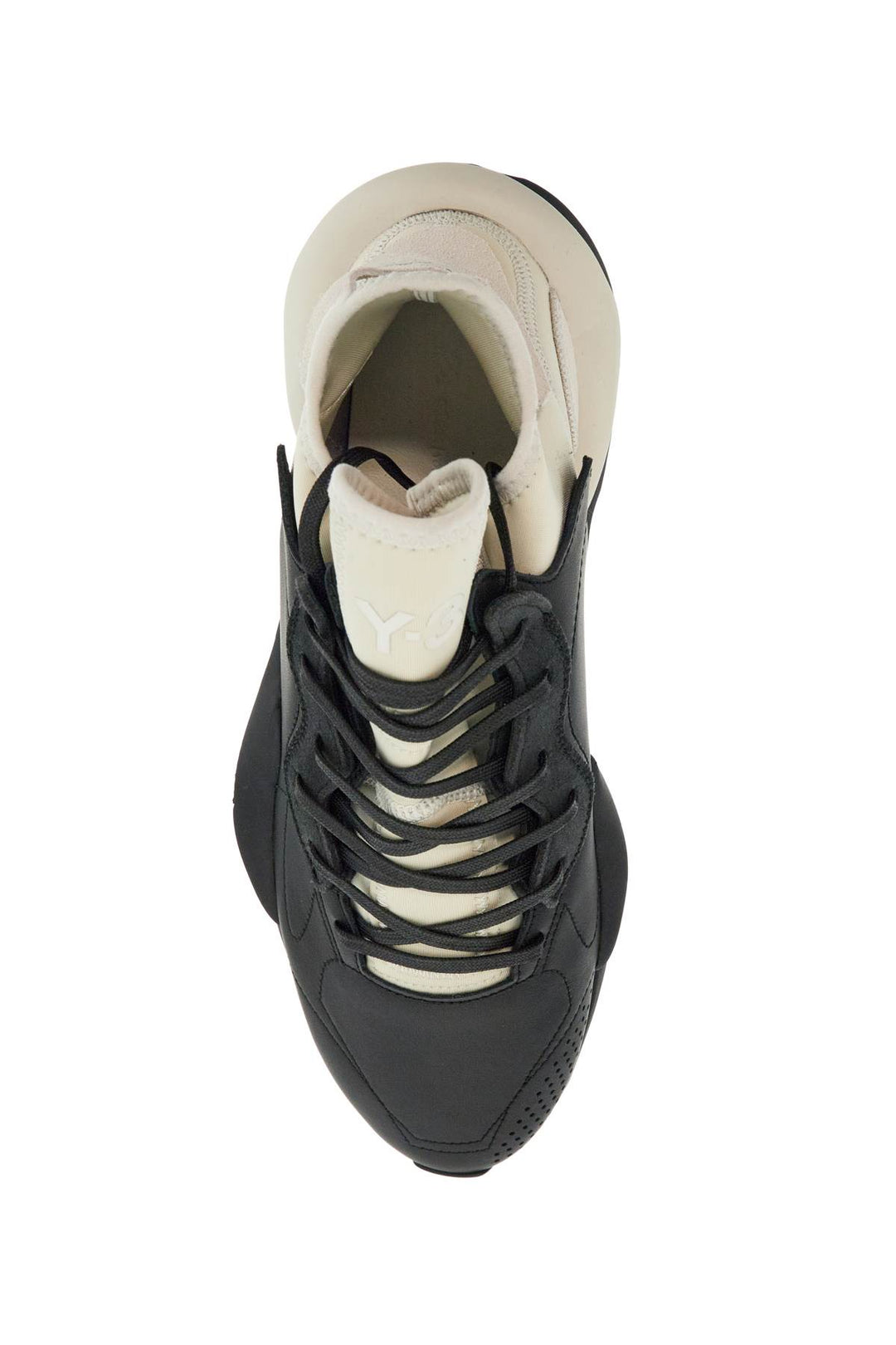 Black Fabric And Leather Kaiwa Sneakers For Men