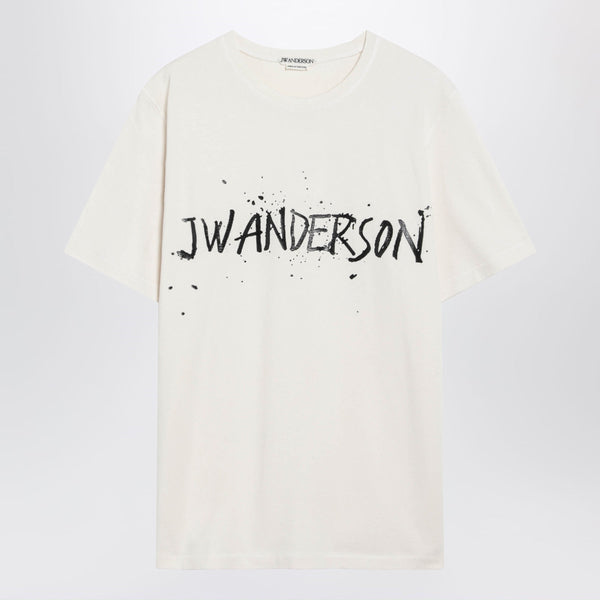 Circular T-Shirt In Ecru Cotton