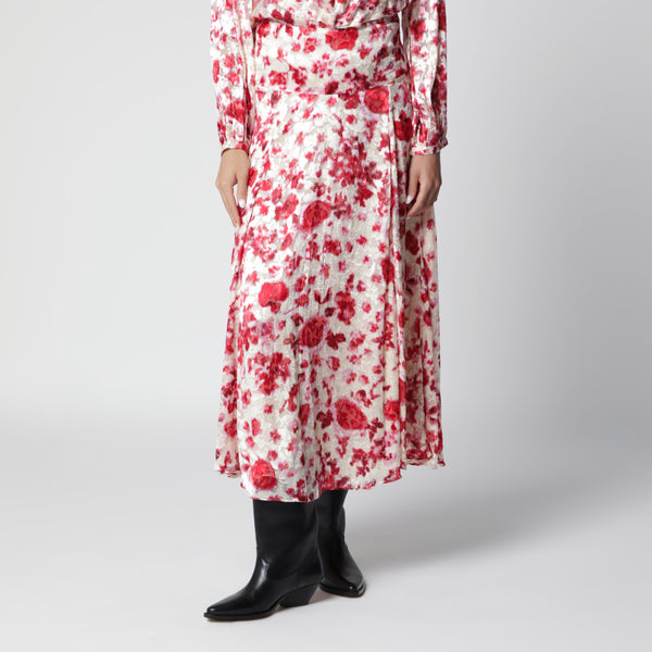Hilza Skirt In Printed Silk Dévoré Georgette