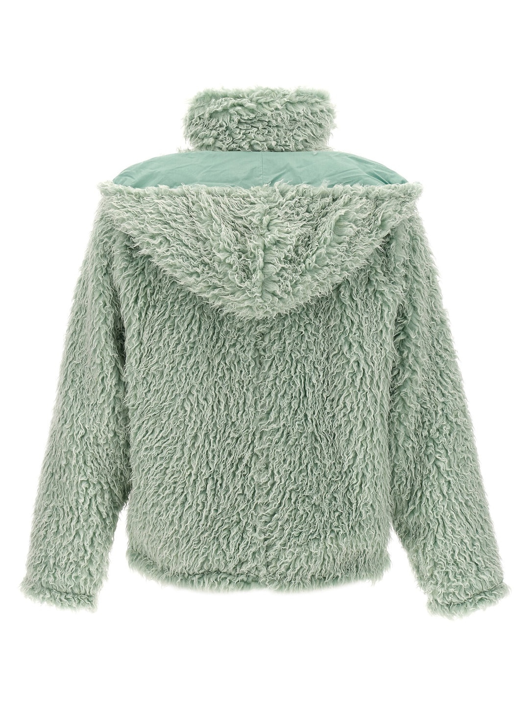 Long Pile Shaggy Casual Jackets, Parka Green