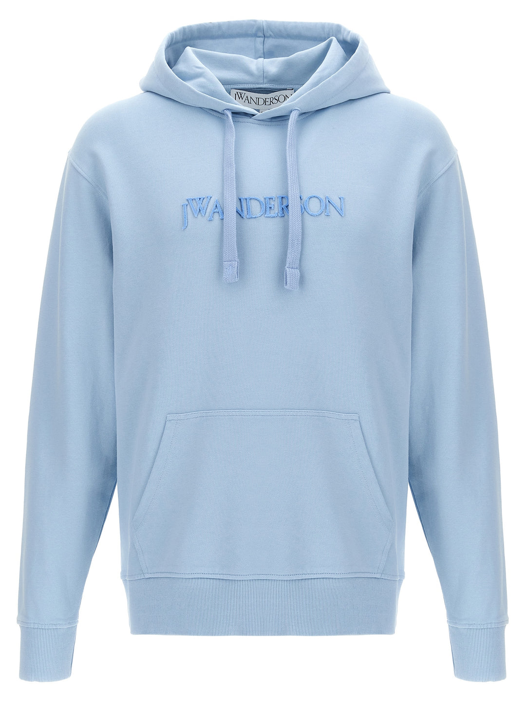 Logo Embroidery Hoodie Sweatshirt Blue