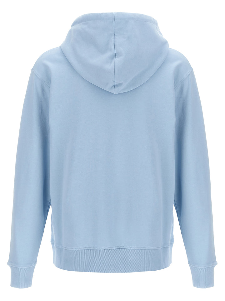 Logo Embroidery Hoodie Sweatshirt Blue