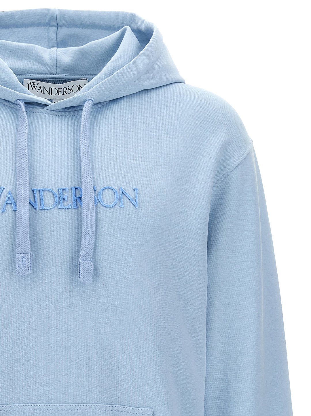 Logo Embroidery Hoodie Sweatshirt Blue