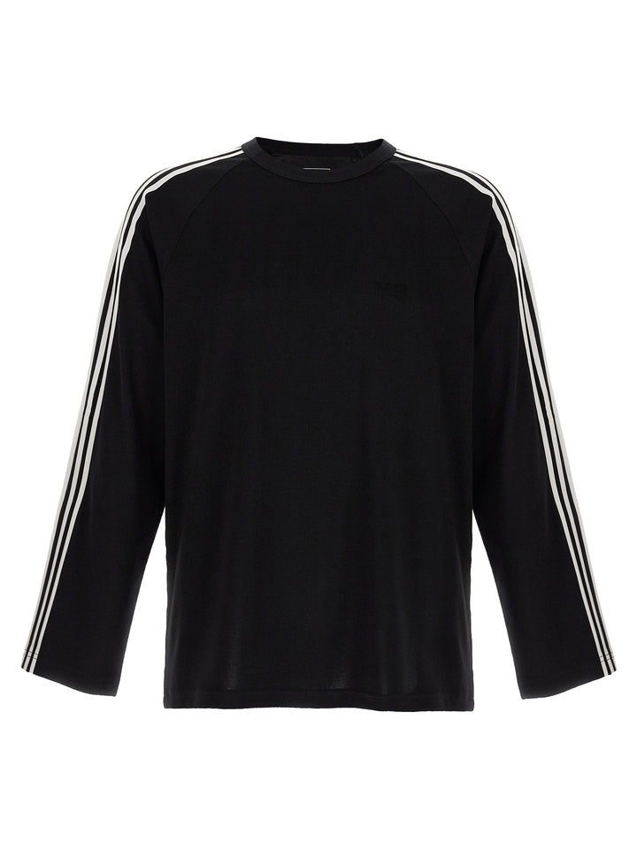 Y-3 Y-3 Long Sleeve Tee 3-Stripes T-shirt - White/Black | eec76d2881b884dbc8ca65229a3aac7064752ee0