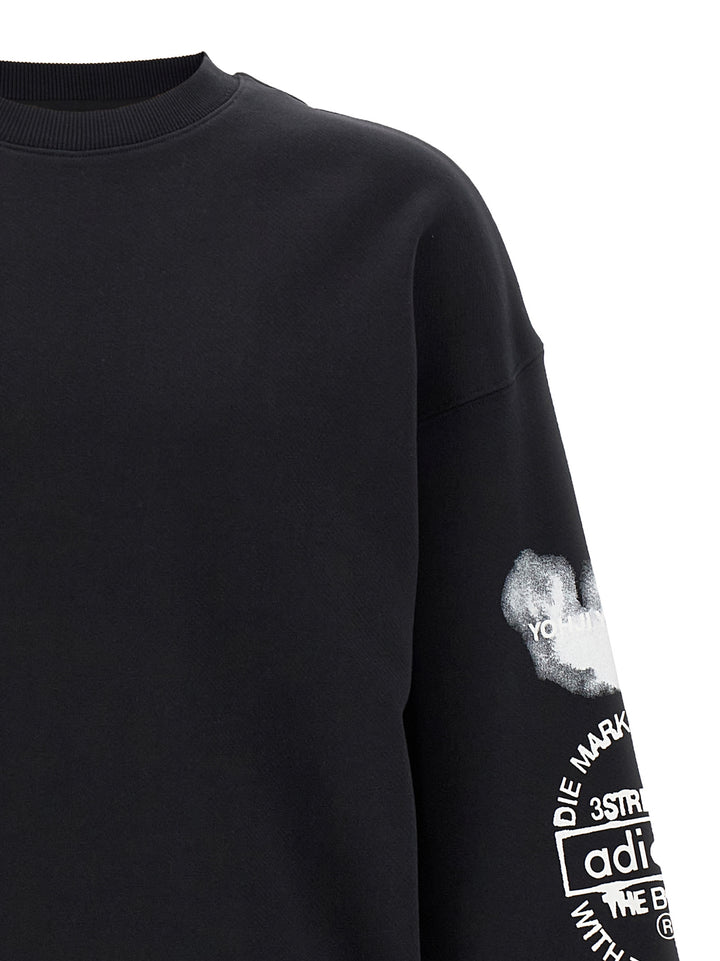 Y-3 Y-3 Graphic Crew Sweatshirt - Black | 9c7db4e37be5abeb137d92ff578003fb2faa09cc
