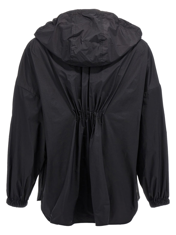 Moncler Ruffled Windbreaker Puffer Jackets - Black | 4a4f6e314f669e468c610a0d497519f0dce81fce