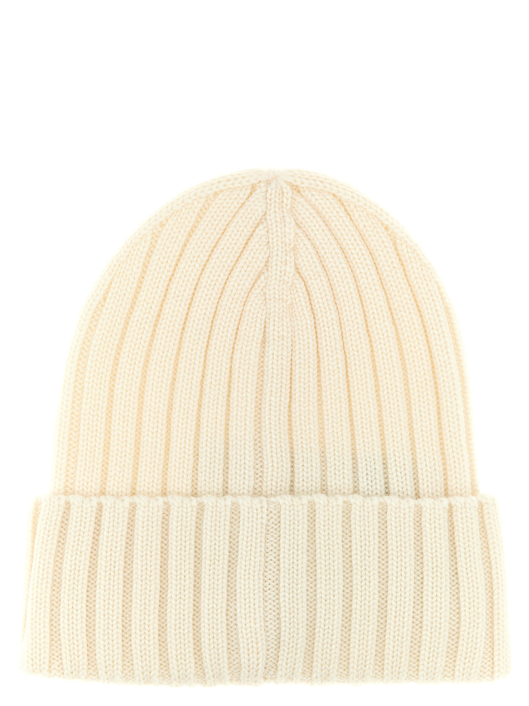 Logo Patch Beanie Hats White