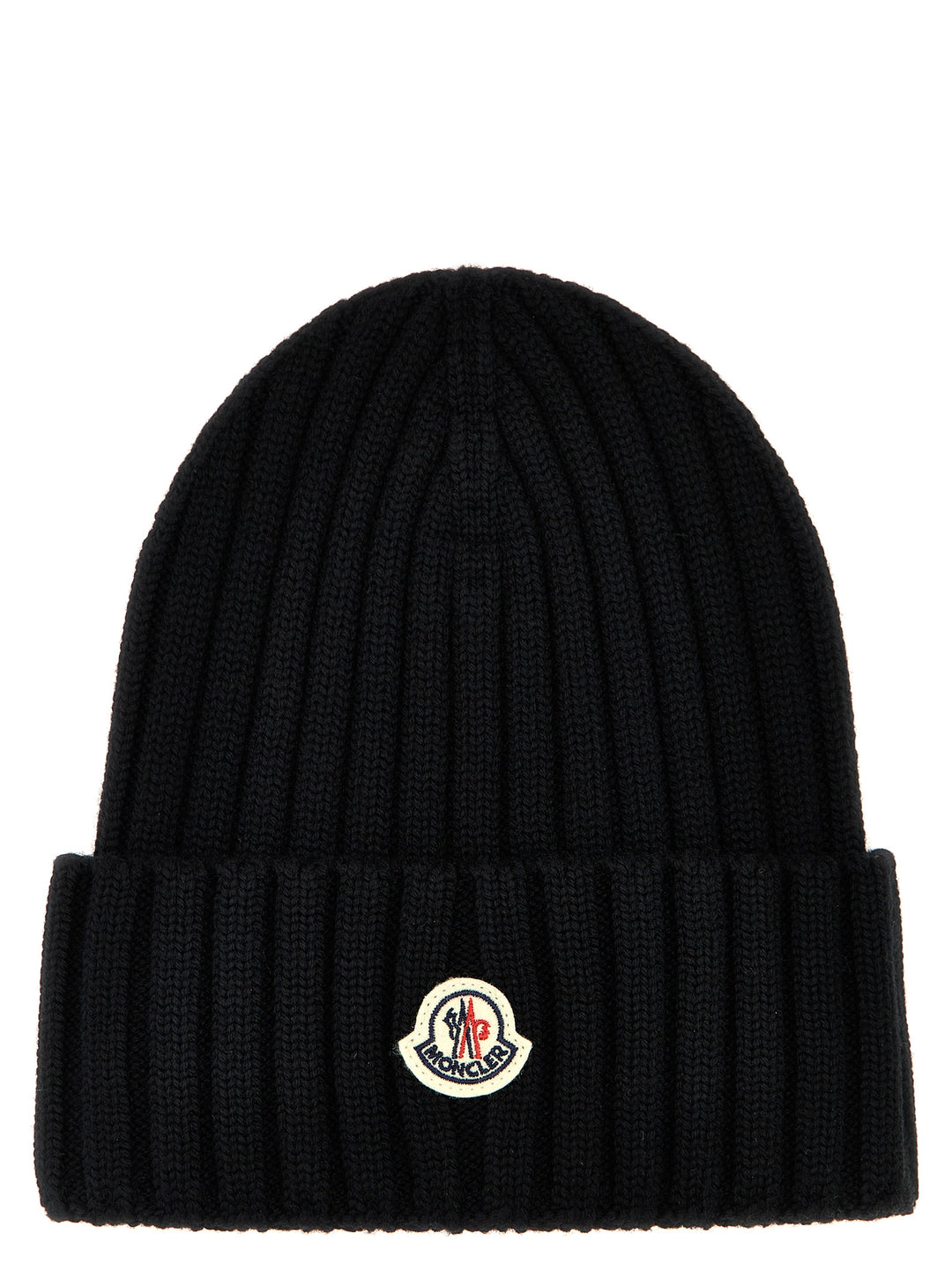 Logo Patch Beanie Hats Black