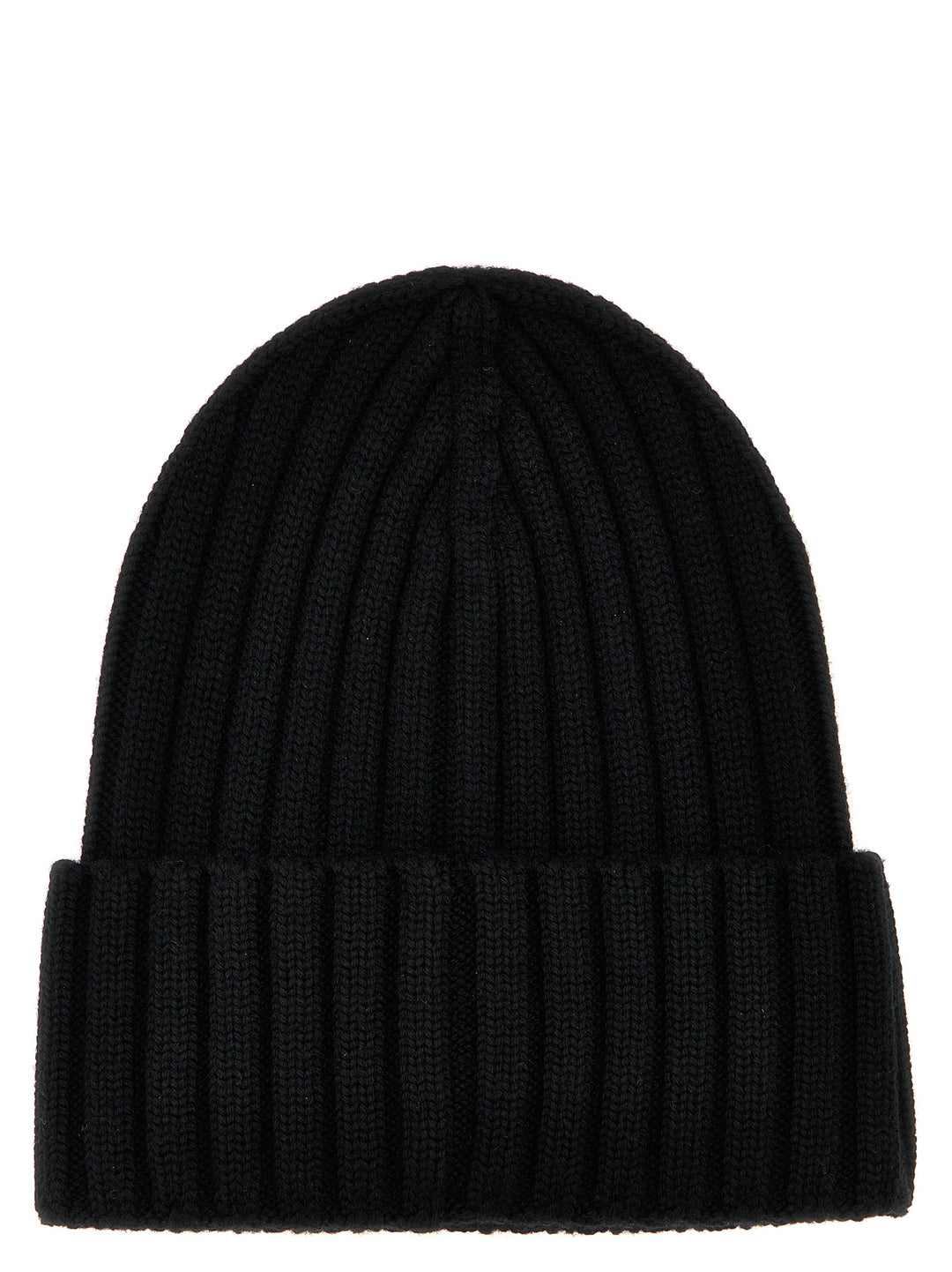 Logo Patch Beanie Hats Black