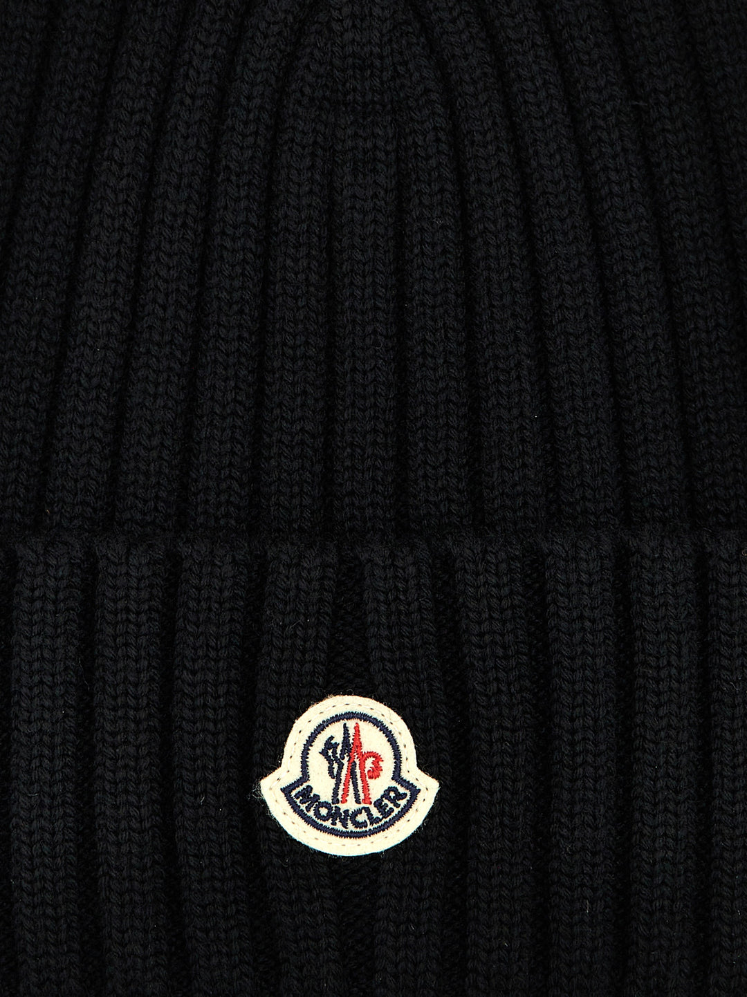 Logo Patch Beanie Hats Black