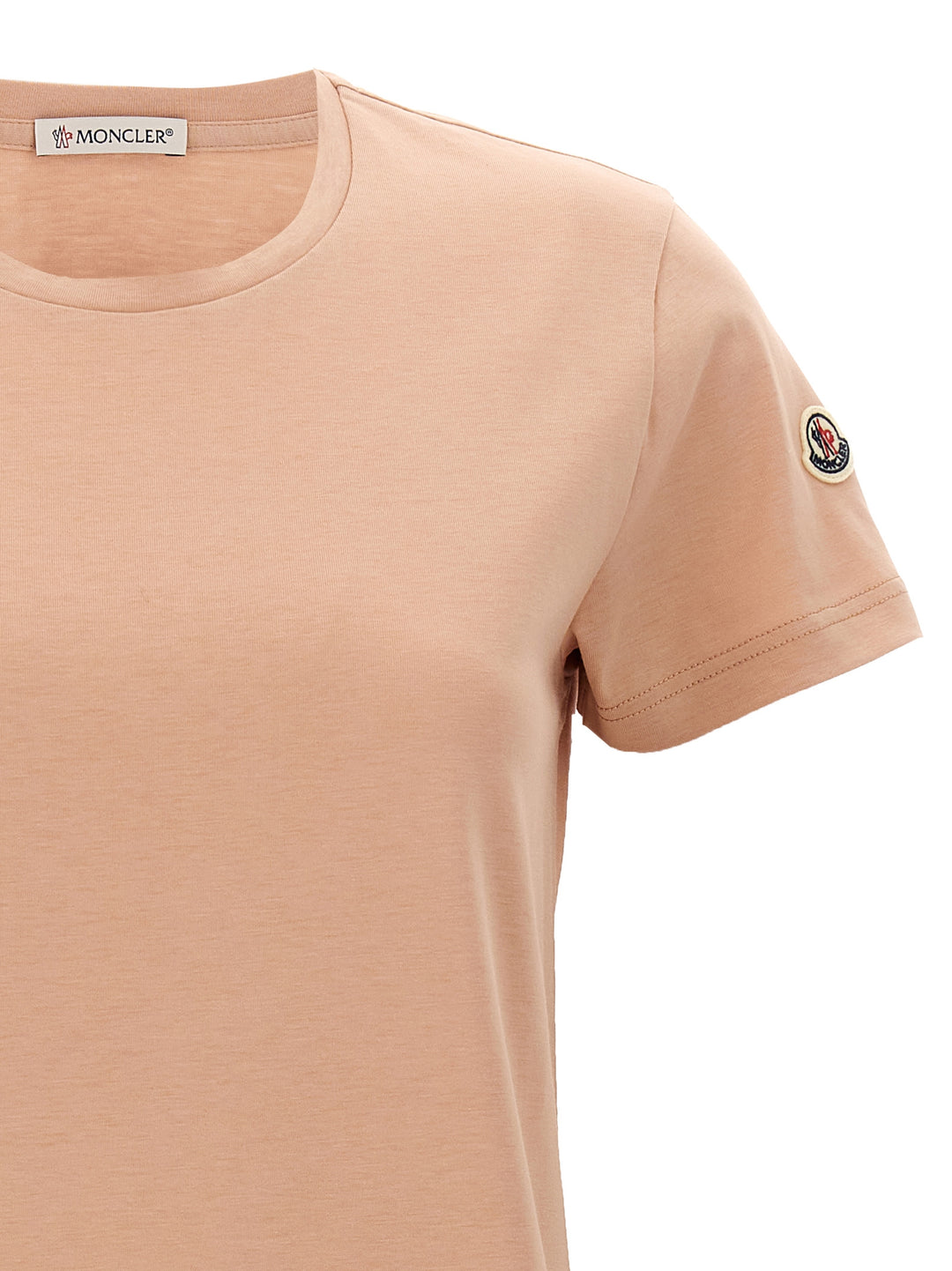 Moncler Logo Patch T-shirt - Pink | eda30723728f0c5a3a7d7f337bc2db99b3ad6988