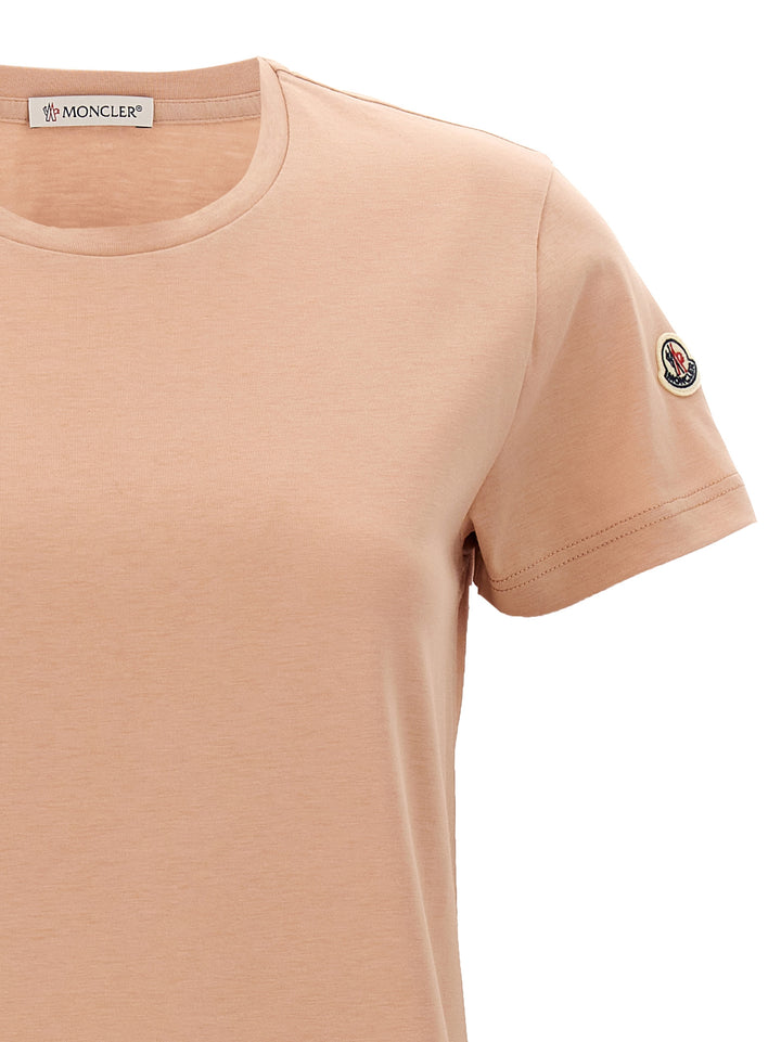 Moncler Logo Patch T-shirt - Pink | eda30723728f0c5a3a7d7f337bc2db99b3ad6988
